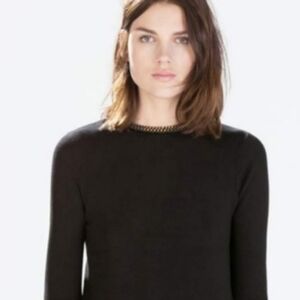 Zara Black Chain Collar Top